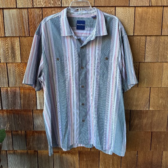 Tommy Bahama Other - EUC Tommy Bahama Short Sleeve Silk Blend Striped Camp Shirt in Men's XXXL